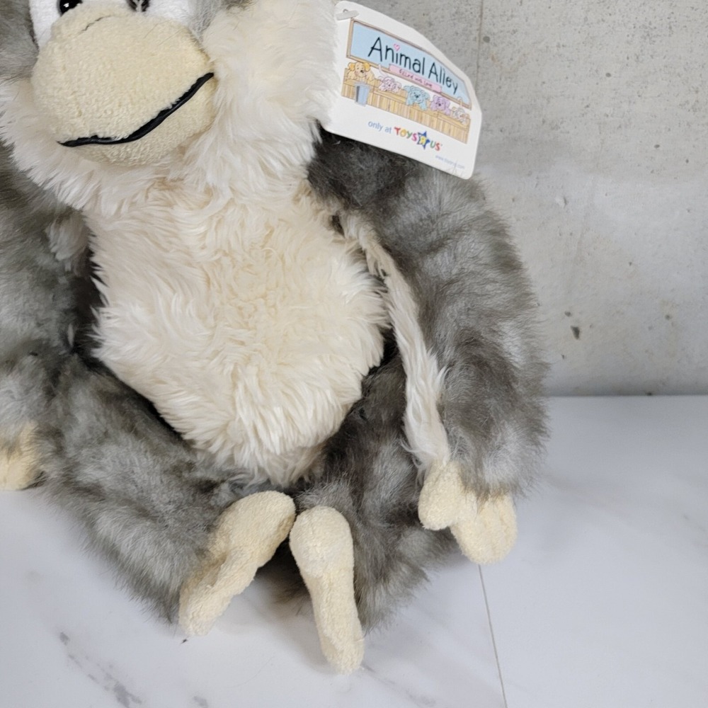 Monkey Plush Stuffed‎ Animal Alley 12" Sitting Gray 2000 Toys R Us Soft Cuddly - Picture 4 of 11